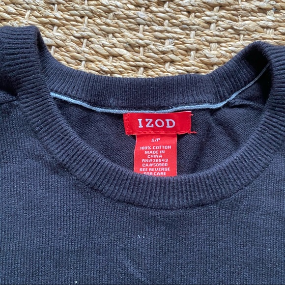 Izod men’s black cotton sweater black small NWOT - Picture 2 of 2